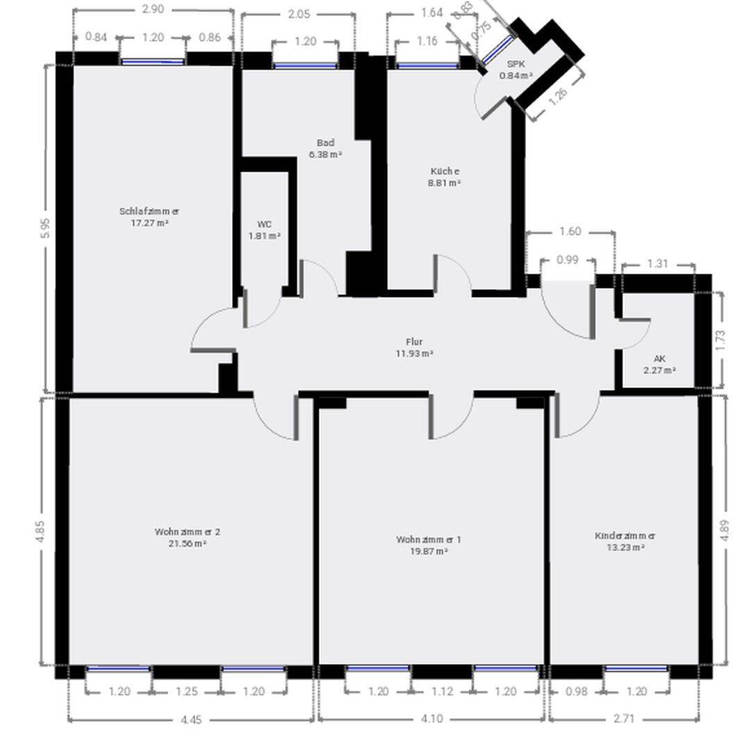 Großzügige 4-Zimmer-Wohnung (103 m²) mit guter Verkehrsanbindung in Freiberg, 9599 Freiberg