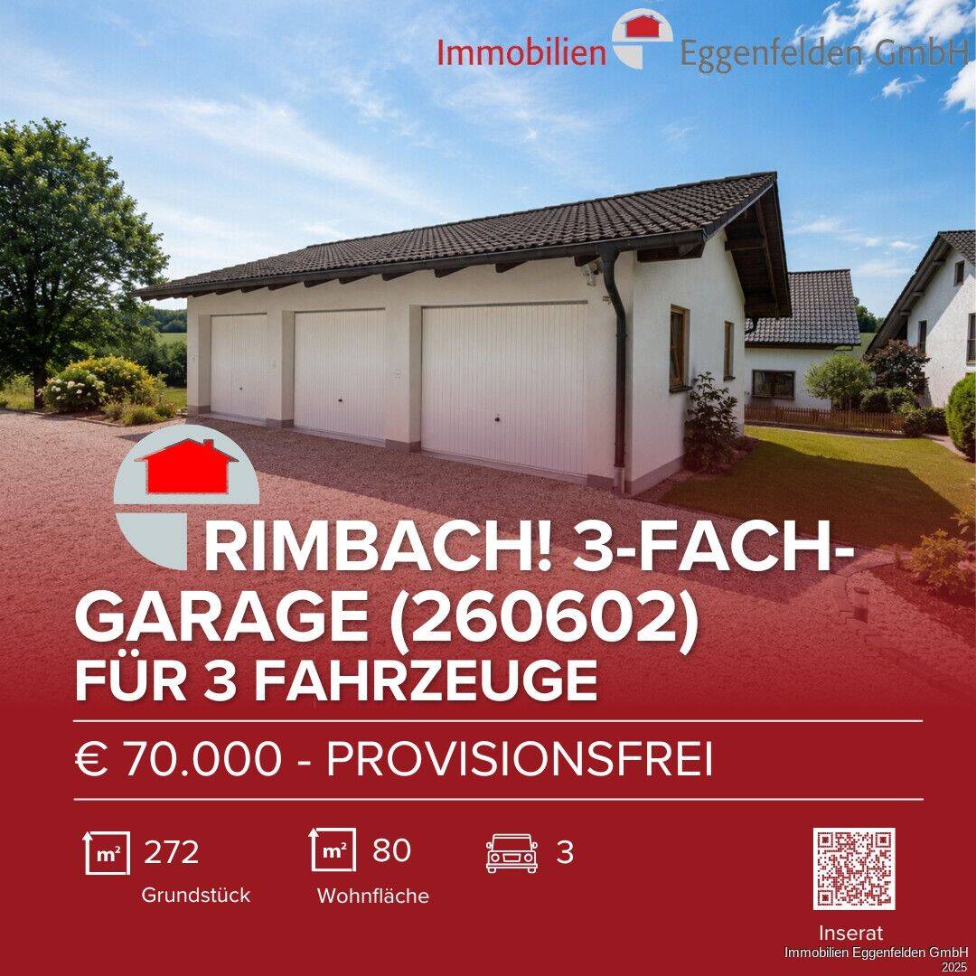 Garagenanlage mit Platz für drei PKW inklusive Grundstück in der Nähe von Rimbach! (260602-H), 84326 Rimbach