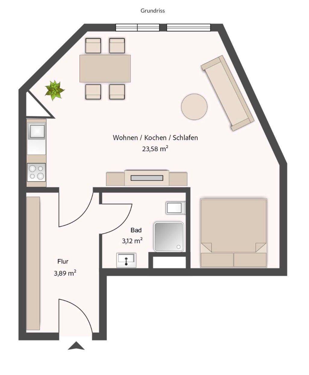 Zentrales 1-Zimmer-Apartment in Hannover-Südstadt mit Möblierung, 30171 Hannover