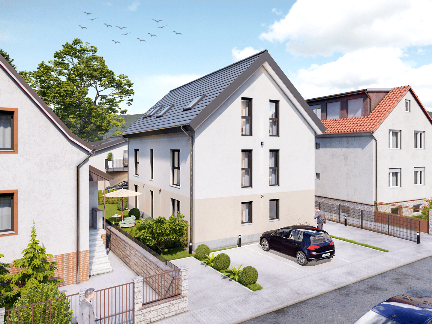 MartinLuther3 (Mörfelden): 4-Zimmer-Wohnung mit XL-Südbalkon I KfW-40 QNG Neubau I provisionsfrei, 64546 Mörfelden-Walldorf