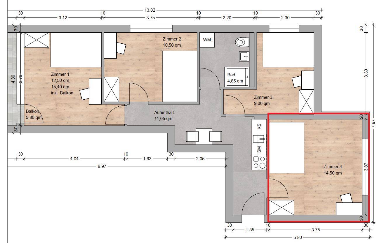 neu renoviertes & möbliertes WG Zimmer in Nürnberg, 90459 Nürnberg