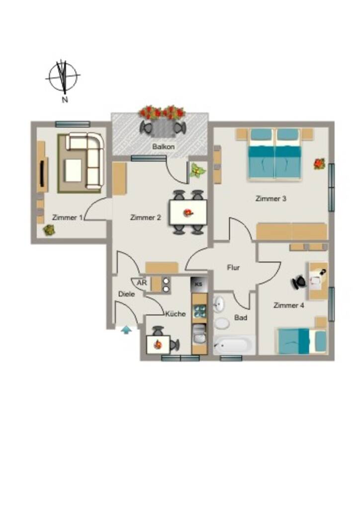 Demnächst frei! 4-Zimmer-Wohnung in Dortmund Alt-Scharnhorst, 44328 Dortmund (Scharnhorst)