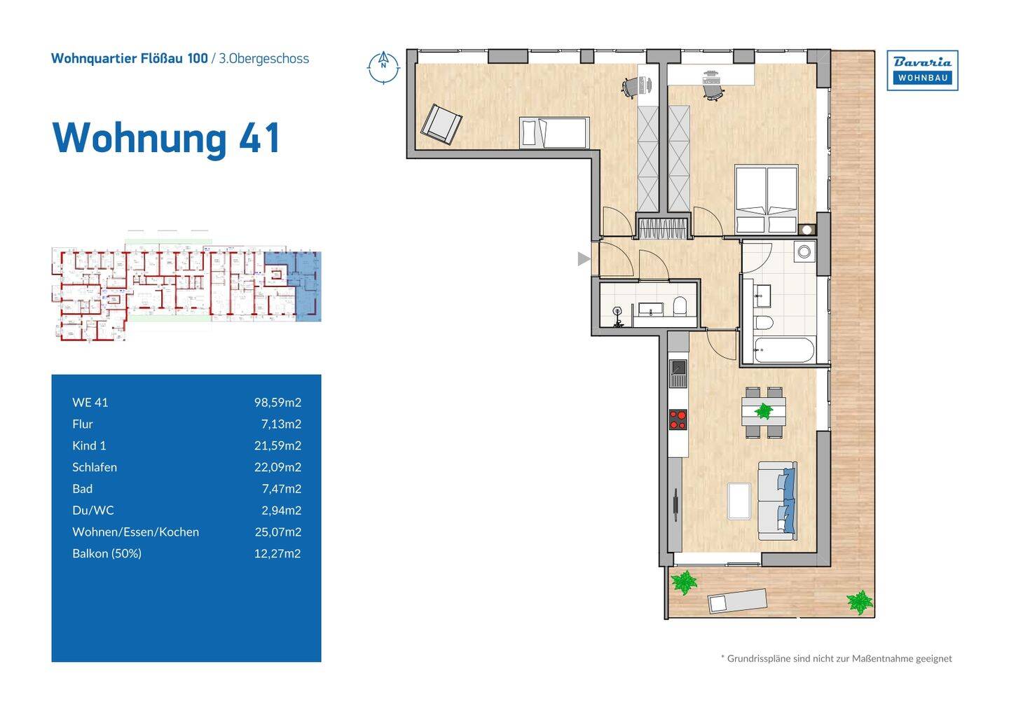 IDEAL FÜR PAARE UND FAMILIEN – GROßZÜGIG GESCHNITTENE 3-ZIMMER NEUBAUWOHNUNG MIT BALKON – ERSTBEZUG, 90763 Fürth (Südstadt Weikershof)