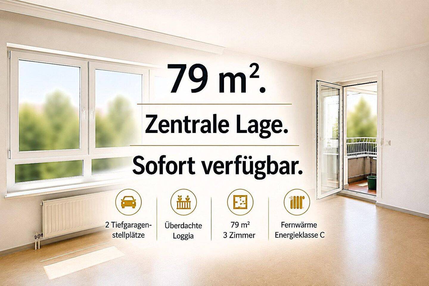 Großzügige 3-Zimmer-Eigentumswohnung mit Loggia und zwei Tiefgaragenstellplätzen, 63128 Dietzenbach