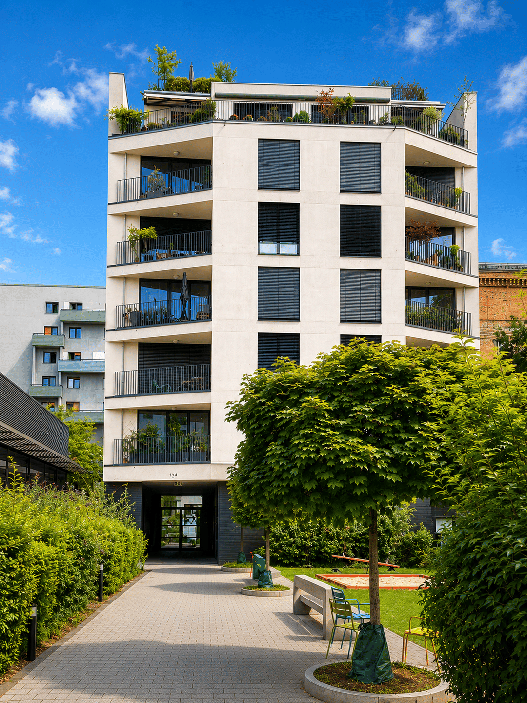 Urban-Highlight: KfW-55-Haus mit Südwest-Terrasse und Garten
