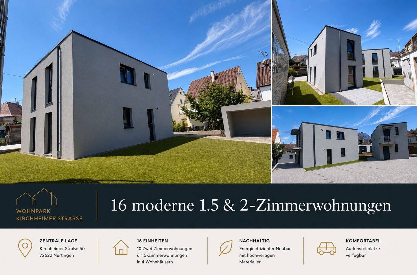 Neubau Wohnung 1,5 Zimmer 34m², 72622 Nürtingen