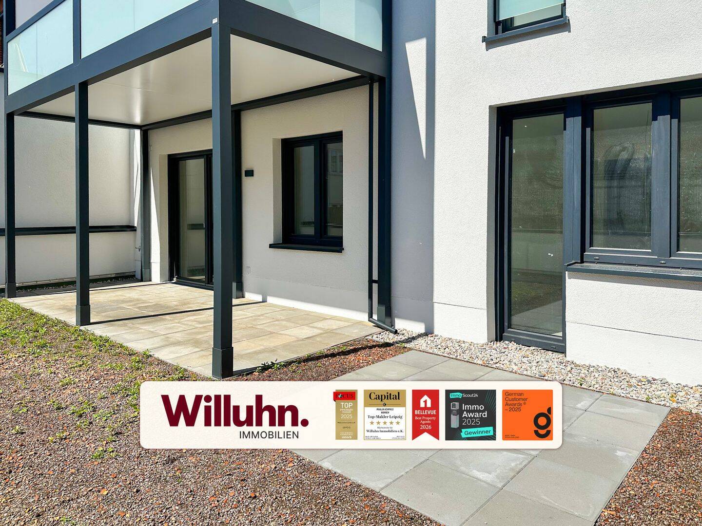 Terrassenwohnung zum Erstbezug in begehrter 2. Reihe | Bemusterung mgl. | TG-Stellplatz | Wärmepumpe – Leipzig – Bild 1 von 3