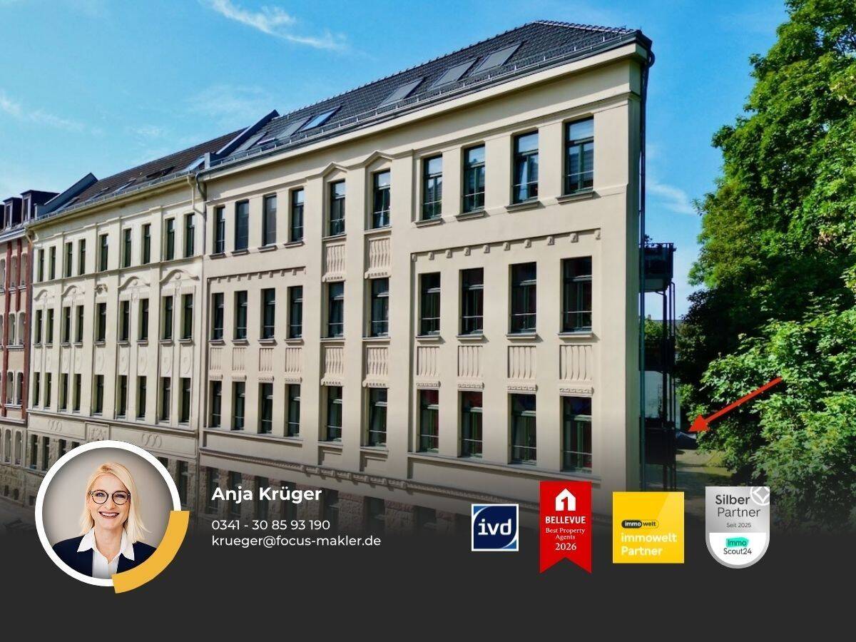 3,5-Zi-Eigentumswohnung in stilvollem Denkmal-Mehrfamilienhaus I Bruttomietrendite 4,27 %, 4318 Leipzig (Anger-Crottendorf Sellerhausen-Stünz)
