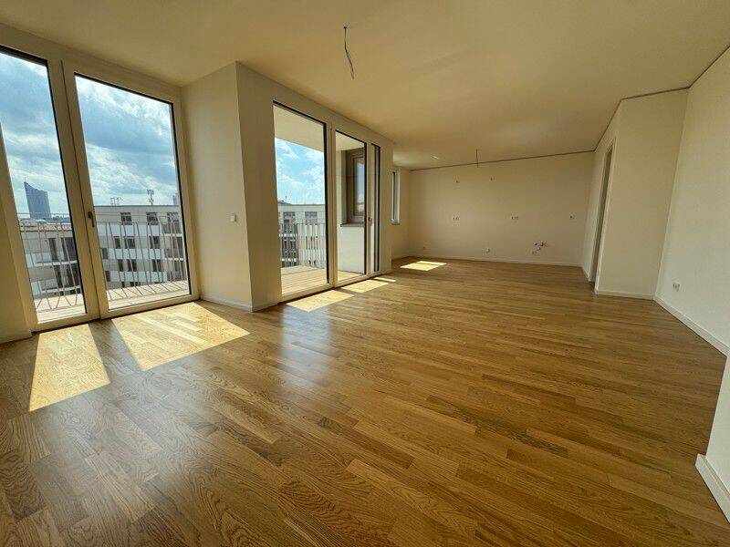 Attraktiv! 4-Zimmer-Wohnung mit 2 Balkonen und traumhafter Aussicht im Erstbezug, 4315 Leipzig (Neustadt-Neuschönefeld Sellerhausen-Stünz Volkmarsdorf)
