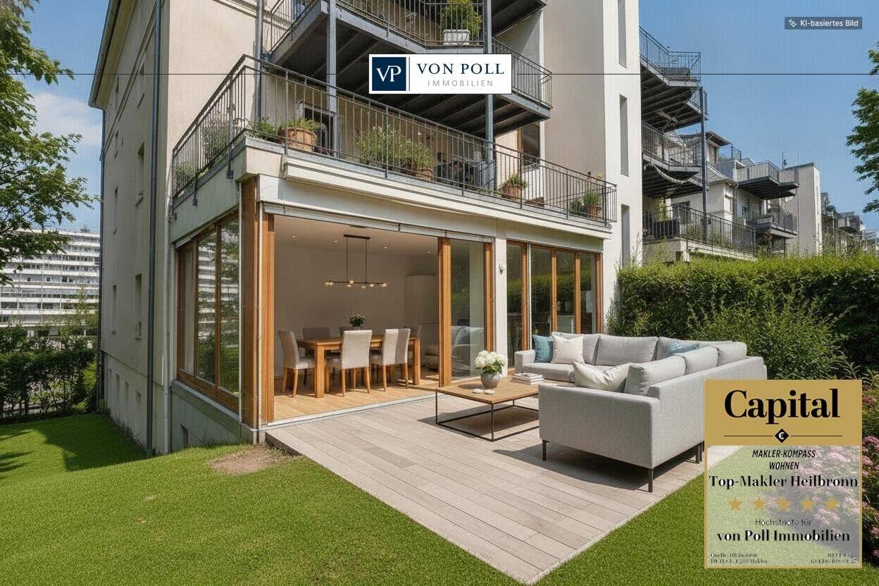 Stilvolle Altbauwohnung mit Terrasse & Garten im begehrten Heilbronner Osten, 74074 Heilbronn (Heilbronn Sontheim)