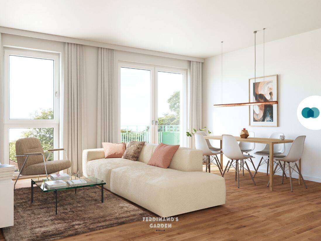 Moderne 4-Zimmer-Wohnung mit 2 BALKONEN, 2 BÄDERN und EBK im Neubauquartier ‘Ferdinand’s Garden’, 13055 Berlin (Lichtenberg Hohenschönhausen Alt-Hohenschönhausen Hohenschönhausen)