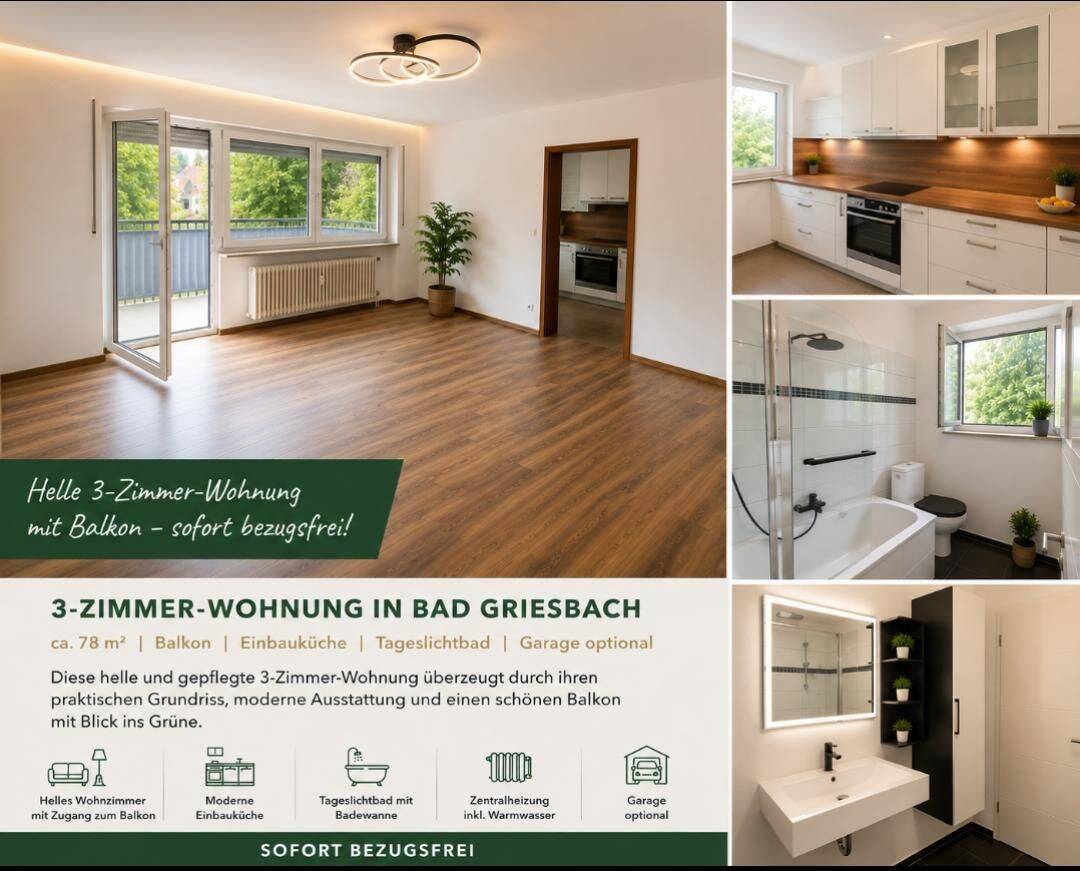 3 Zimmer Wohnung Bad Griesbach., 94086 Bad Griesbach i. Rottal