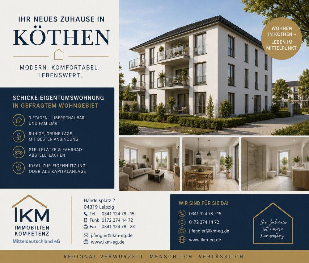 Schicke 2 Raumwohnung mit Balkon und Stellplatz, 6366 Köthen (Anhalt)