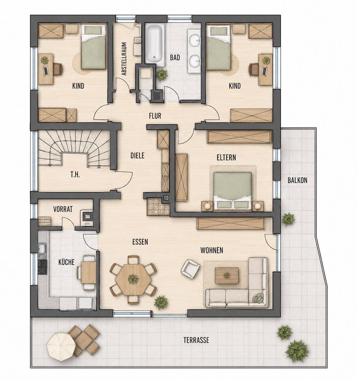 Viel Platz für Ihren Alltag: 4-Zimmer-Wohnung in Neuhof-Hattenhof, 36119 Neuhof