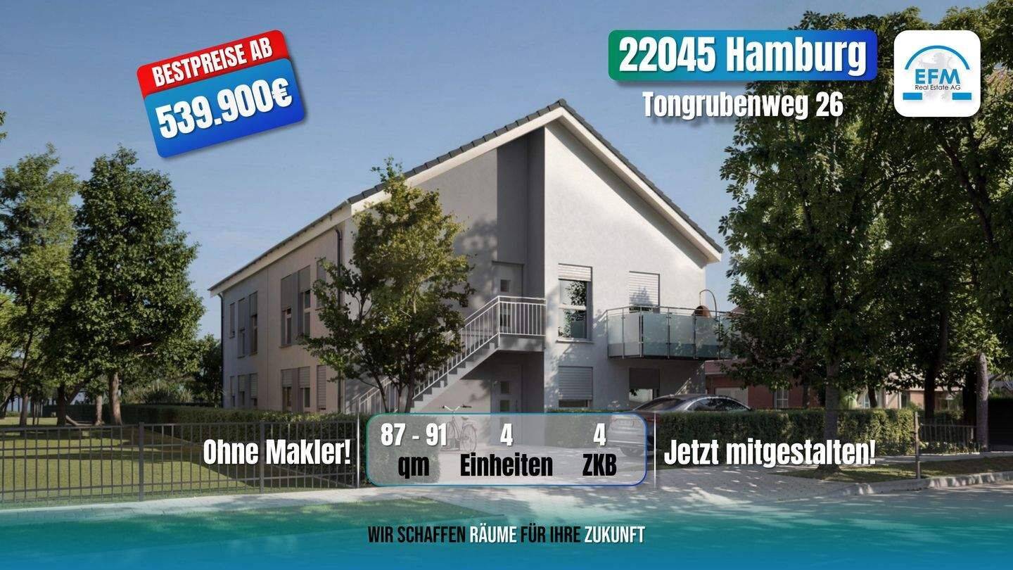 ++BESTPREIS++ MIET-/ENERGIESPAREND 4 ZKB Neubau mit Garten am Ostender Teich, 22045 Hamburg (Wandsbek Jenfeld Tonndorf)