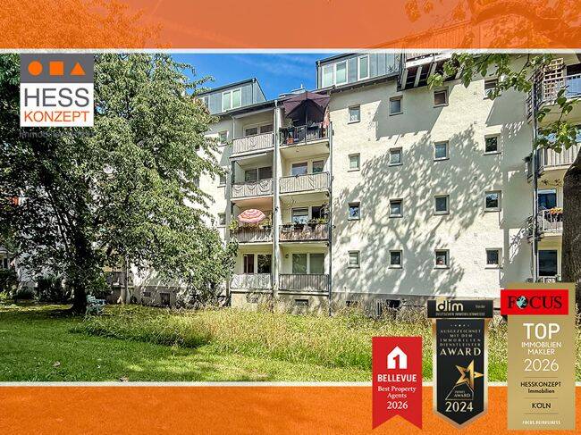 MODERIERTER PROFI-FILM: Schöne 2-Zimmer-Wohnung mit Balkon und Blick ins Grüne, im Herzen von Nippes, 50733 Köln (Nippes Weidenpesch)