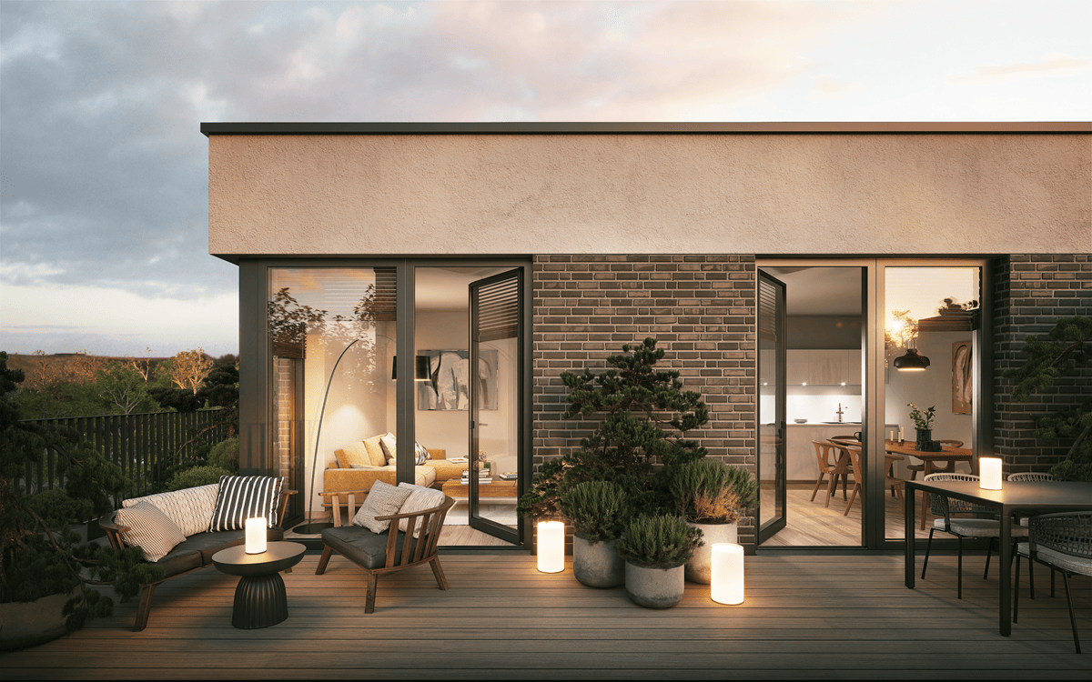 Wohnung mit Dachterrasse in Westausrichtung