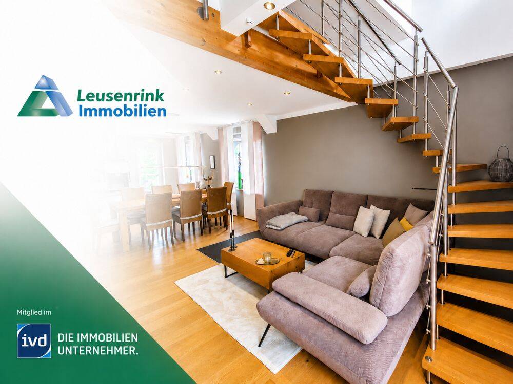 Architektonisches Schmuckstück: Großzügige Maisonette mit Dachterrasse und eigener Garage, 44649 Herne (Baukau-West Crange Röhlinghausen Wanne)