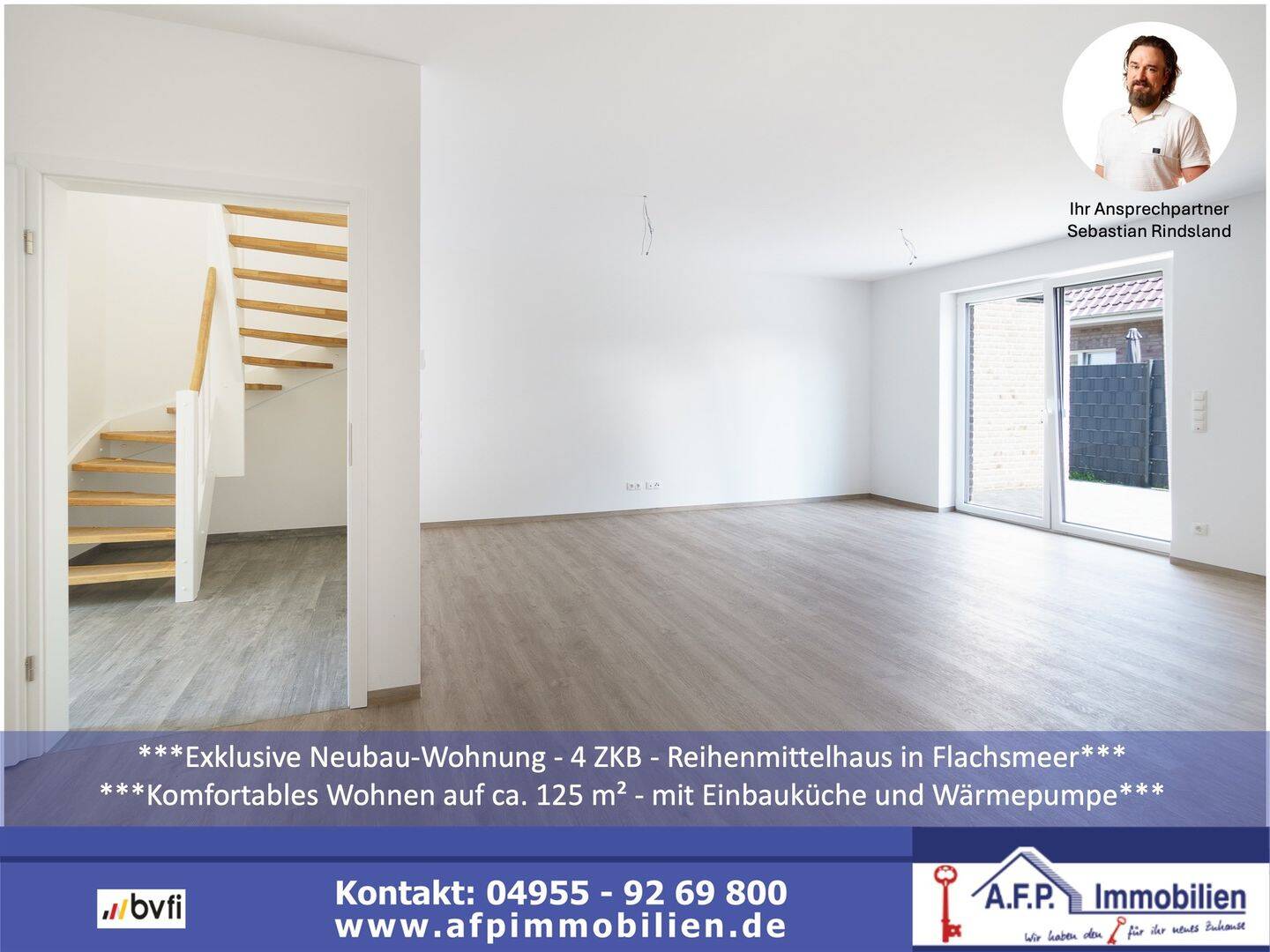 ***Exklusive Neubau-Wohnung – 4 ZKB – Reihenmittelhaus in Flachsmeer*** Carport, Garten, Einbauküche, 26810 Westoverledingen