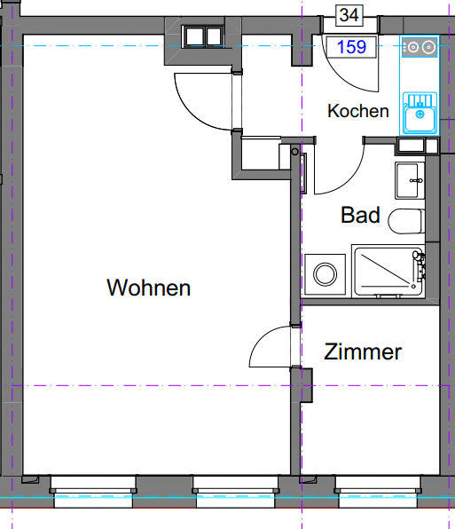 Schöne 1,5-Zimmer-Wohnung, 78467 Konstanz
