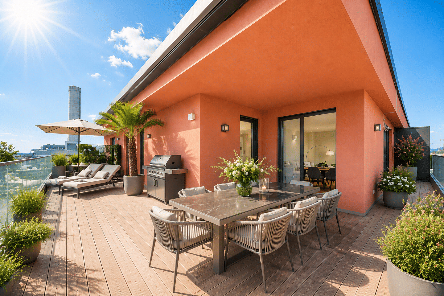 MÜNCHNER IG: Luxus, Sonne & Weitblick – exklusive 3-Zimmer-Dachterrassenwohnung Schwabing, 80807 München (Milbertshofen-Am Hart Schwabing-Freimann)