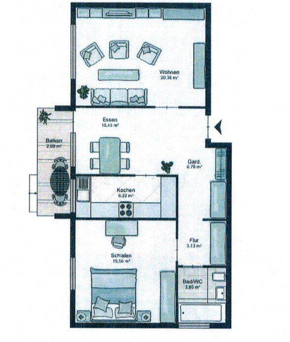 Renovierbedürftige 2.5 Zimmerwohnung, 79807 Lottstetten