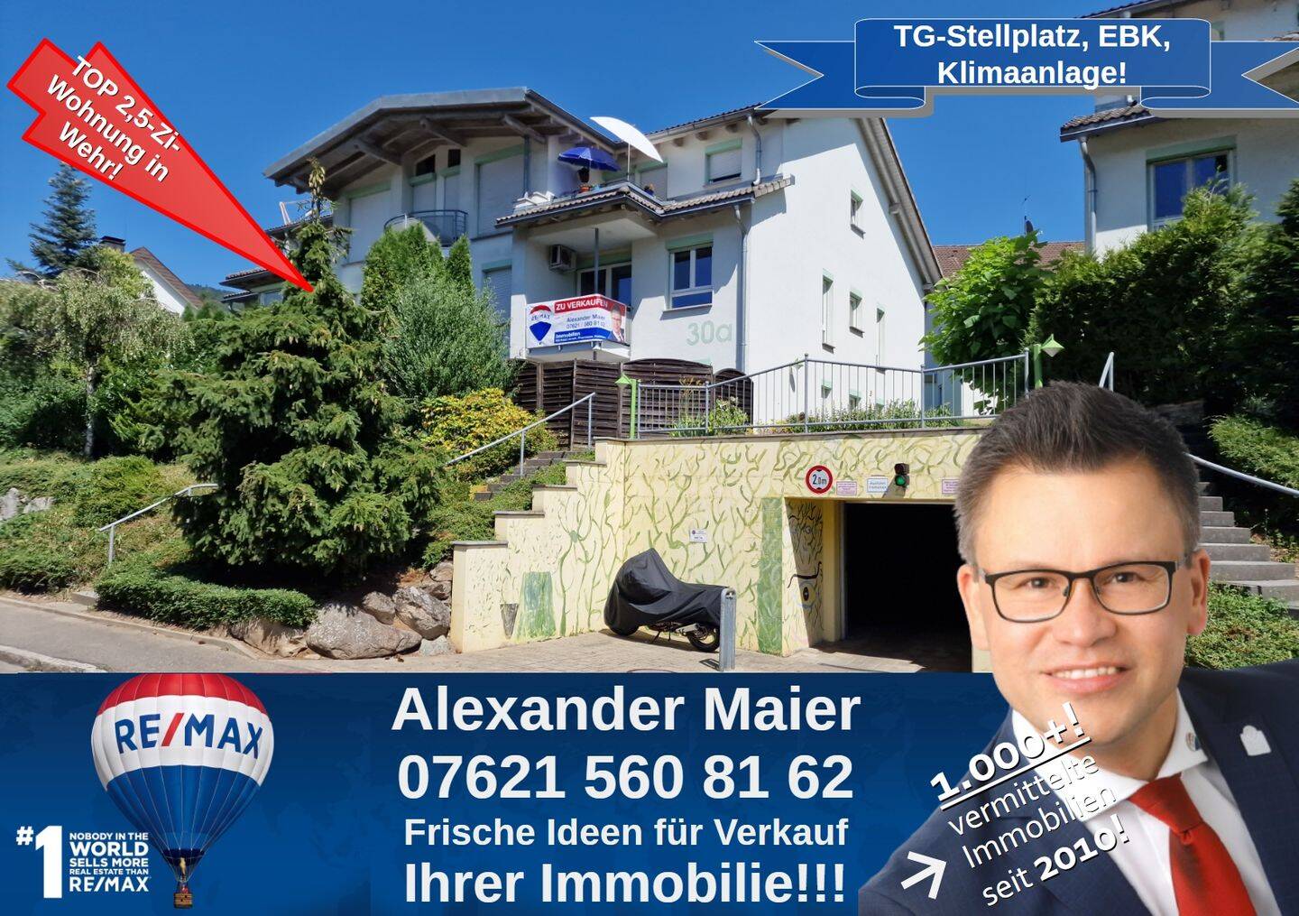 Lichtdurchflutetes Wohnglück: Charmante 2,5-Zimmer-Wohnung mit Balkon und Tiefgarage in Wehr, 79664 Wehr