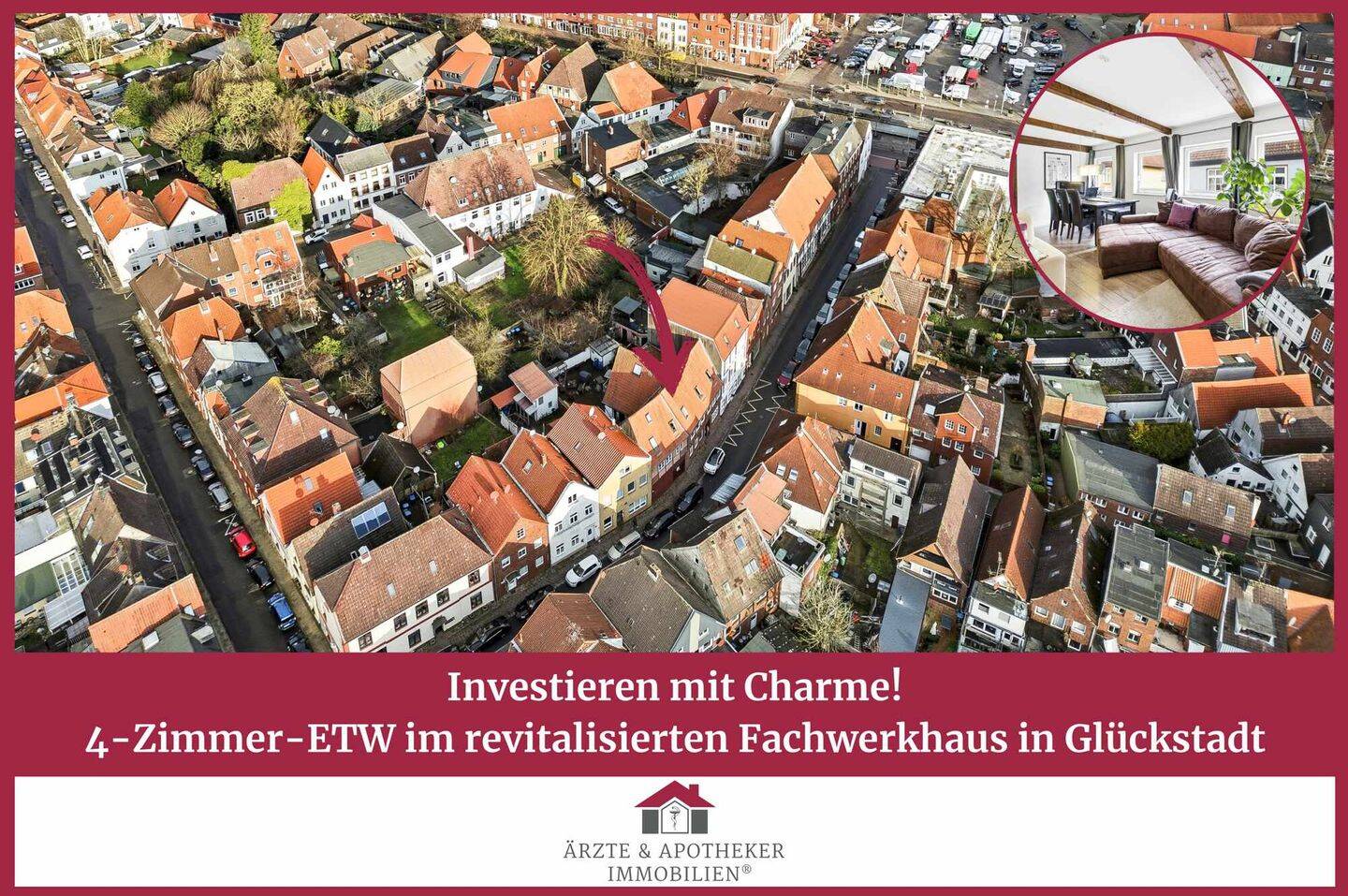 Investieren mit Charme – 4-Zimmer-ETW im revitalisierten Fachwerkhaus in Glückstadt, 25348 Glückstadt