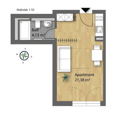 Studentenapartments, 93051 Regensburg (Galgenberg Großprüfening-Dechbetten-Königswiesen Kumpfmühl-Ziegetsdorf-Neuprüll)