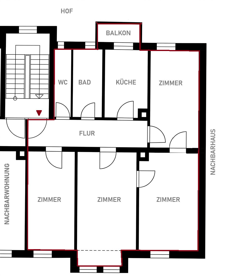 Jugendstil Nähe Wöhrder See Altbau, 90478 Nürnberg (Dutzendteich Gleißhammer Glockenhof Sankt Peter Zerzabelshof)