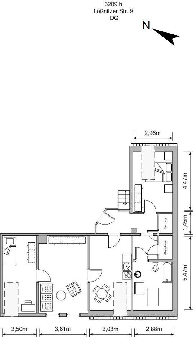 3 Raumwohnung in Zentrumsnähe, 9350 Lichtenstein/Sa.