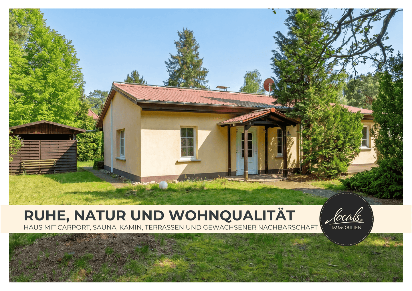 Naturnahes Wohnen in Fichtenwalde – Charmantes Haus mit Kamin, Saunahaus und gewachsenem Garten, 14547 Beelitz