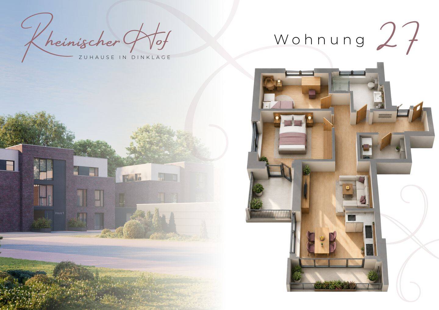 Ein Zuhause mit Aussicht: 3 Zimmer, 2 Dachterrassen in Dinklage | QNG & KfW40, 49413 Dinklage