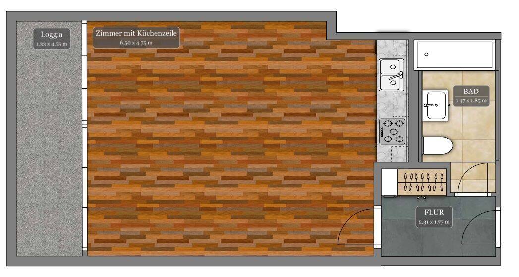 Voll möbliertes 40 m² Business-Apartment – ideal für Geschäftsreisende, Projektmitarbeiter und Berufspendler. Direkte S-Bahn-Anbindung zum Flughafen, 22391 Hamburg (Wandsbek)