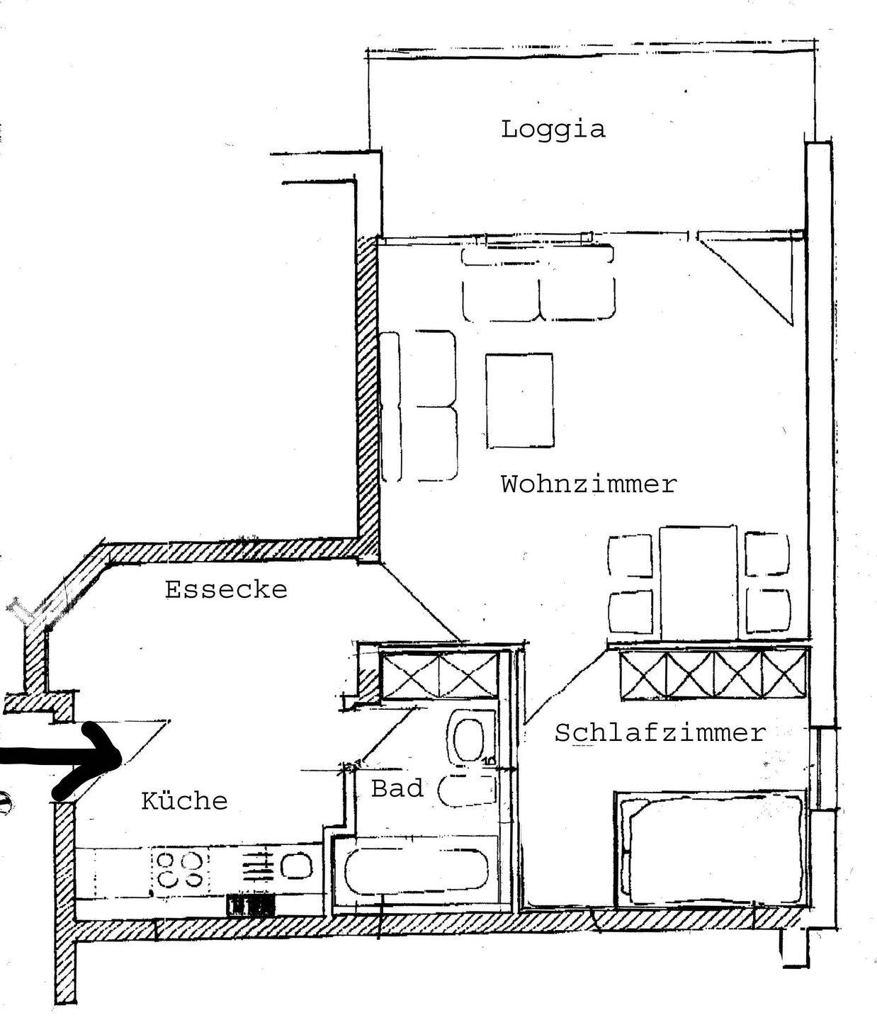 Komfortabel wohnen in Oberrodenbach – frisch renovierte 2-Zimmer-Wohnung mit Balkon, 63517 Rodenbach