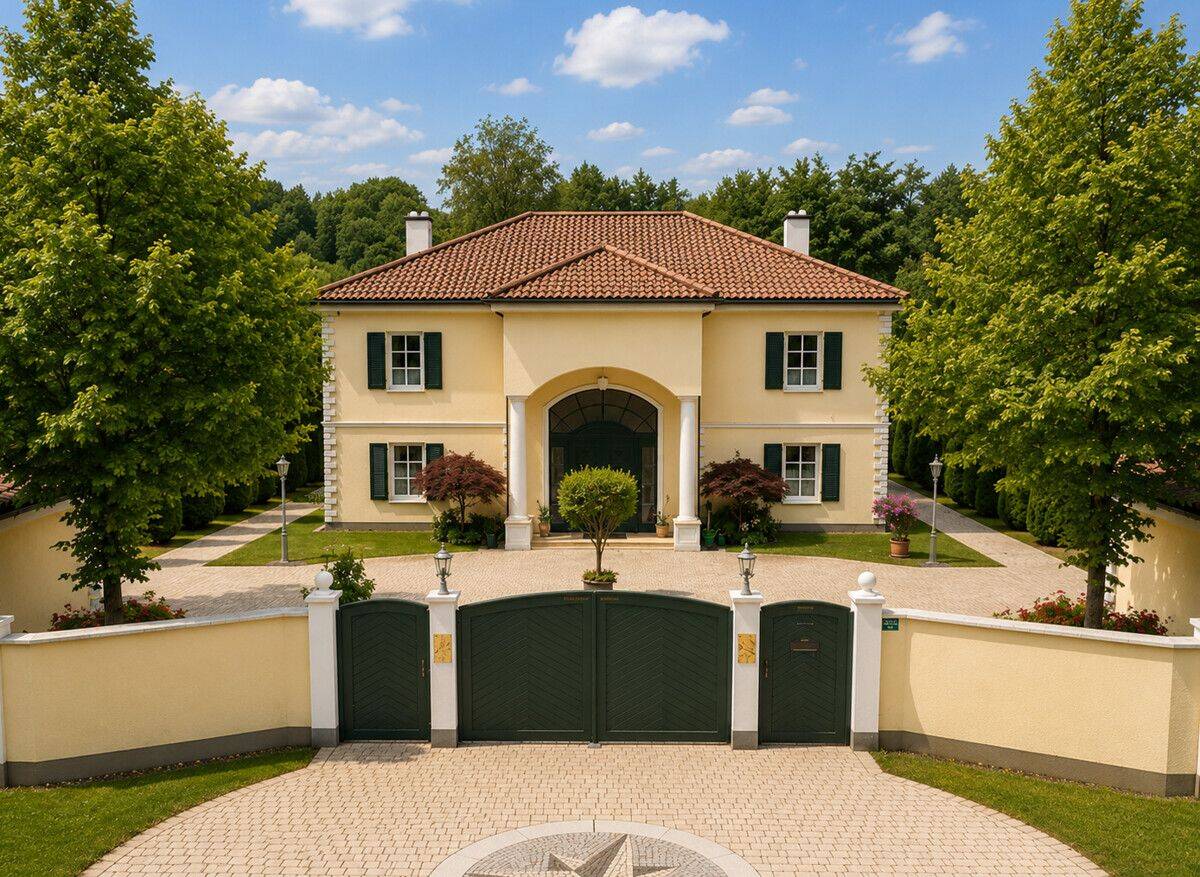 Villa Medici: Repräsentatives Anwesen mit Gästehaus, mediterranem Flair und großem Grundstück, 85456 Wartenberg