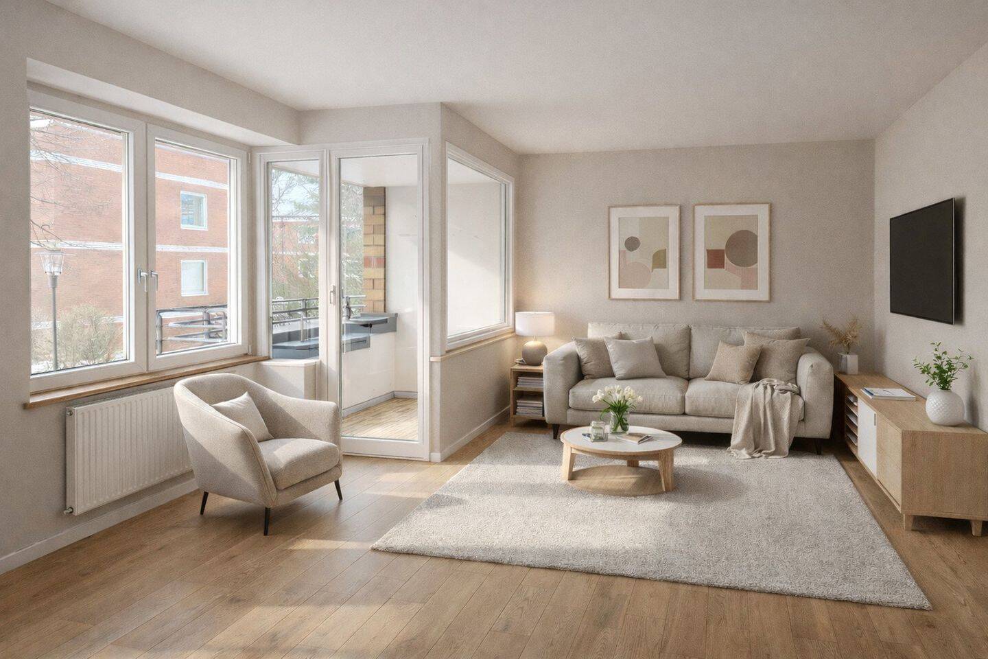 Frisch saniert! 2,5-Zi.-Wohnung mit Südloggia & TG provisionsfrei