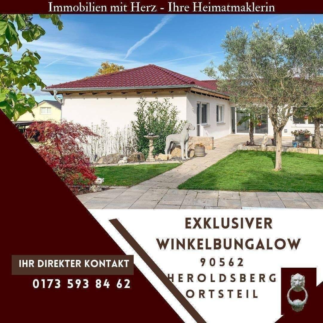 Exklusives Wohnen in schickem Winkelbungalow – Stilvolle Außenanlage in toller Wohngegend, 90562 Heroldsberg