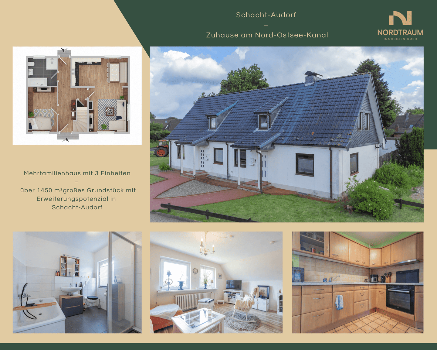 Mehrfamilienhaus mit 3 Einheiten, großem Grundstück und Erweiterungspotenzial in Schacht-Audorf, 24790 Schacht-Audorf