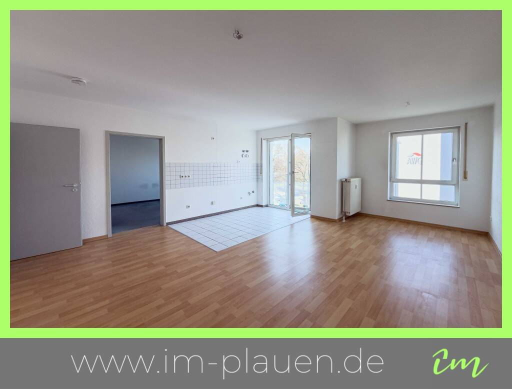 Balkon – Aufzug – offene Küche – Laminat | 2-Zimmer-Wohnung Plauen Seehaus, 8523 Plauen