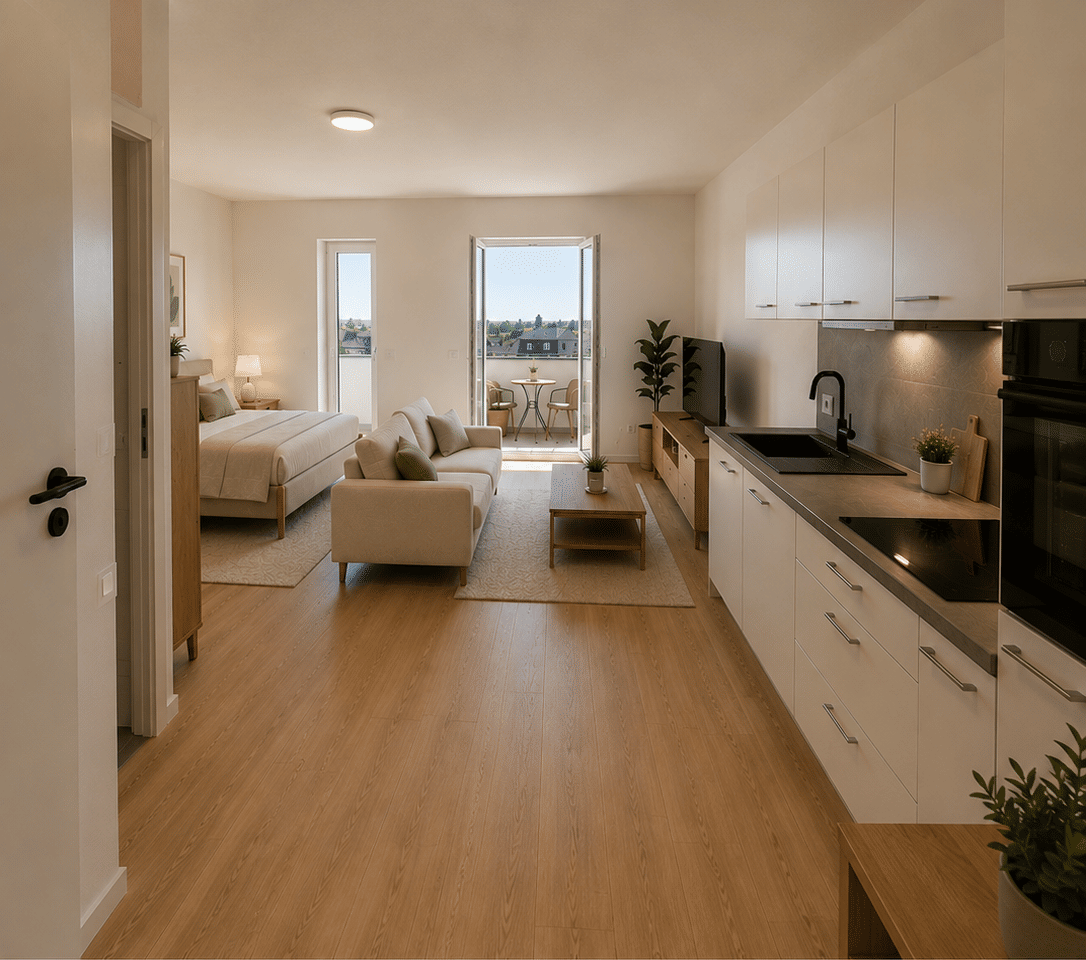 Möbliertes Apartment im ERSTBEZUG in gehobenem Ambiente & energetischer Holzbauweise, 1139 Dresden (Kaditz Mickten Pieschen-Süd Trachau)