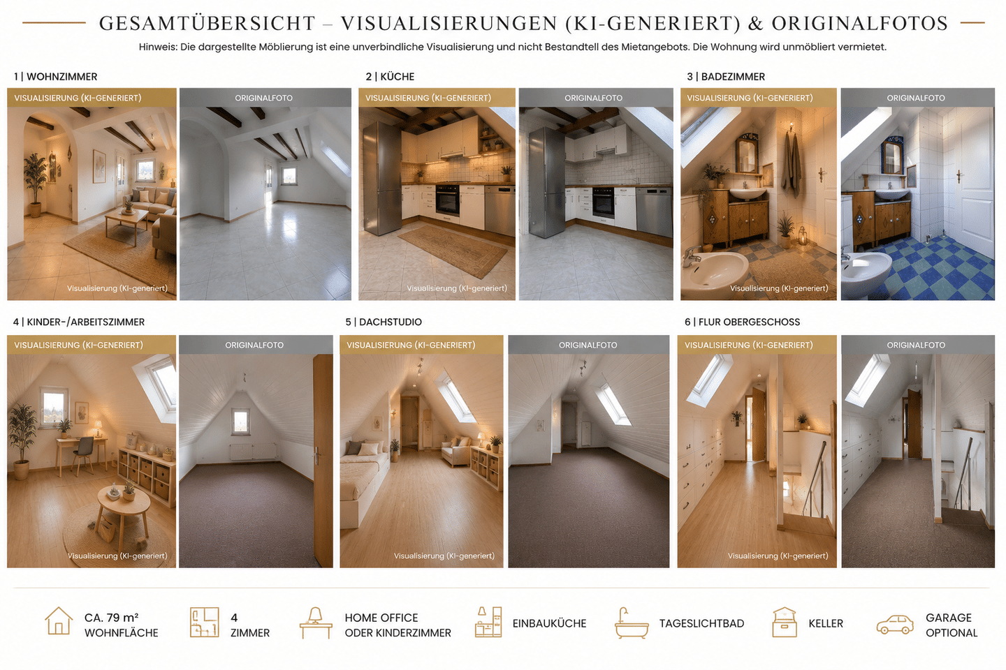 Helle 4-Zimmer-Maisonette mit Homeoffice oder Kinderzimmer – 79 m² in Albstadt-Ebingen, 72458 Albstadt