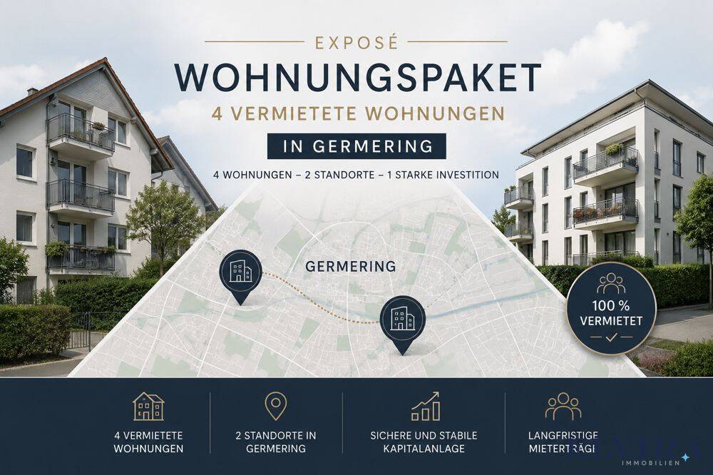 ELVIRA – Germering, attraktives Wohnungspaket! Vollvermietetes 4-Einheiten-Investment, 82110 Germering