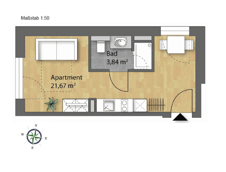 Studentenapartments, 93051 Regensburg (Galgenberg Großprüfening-Dechbetten-Königswiesen Kumpfmühl-Ziegetsdorf-Neuprüll)