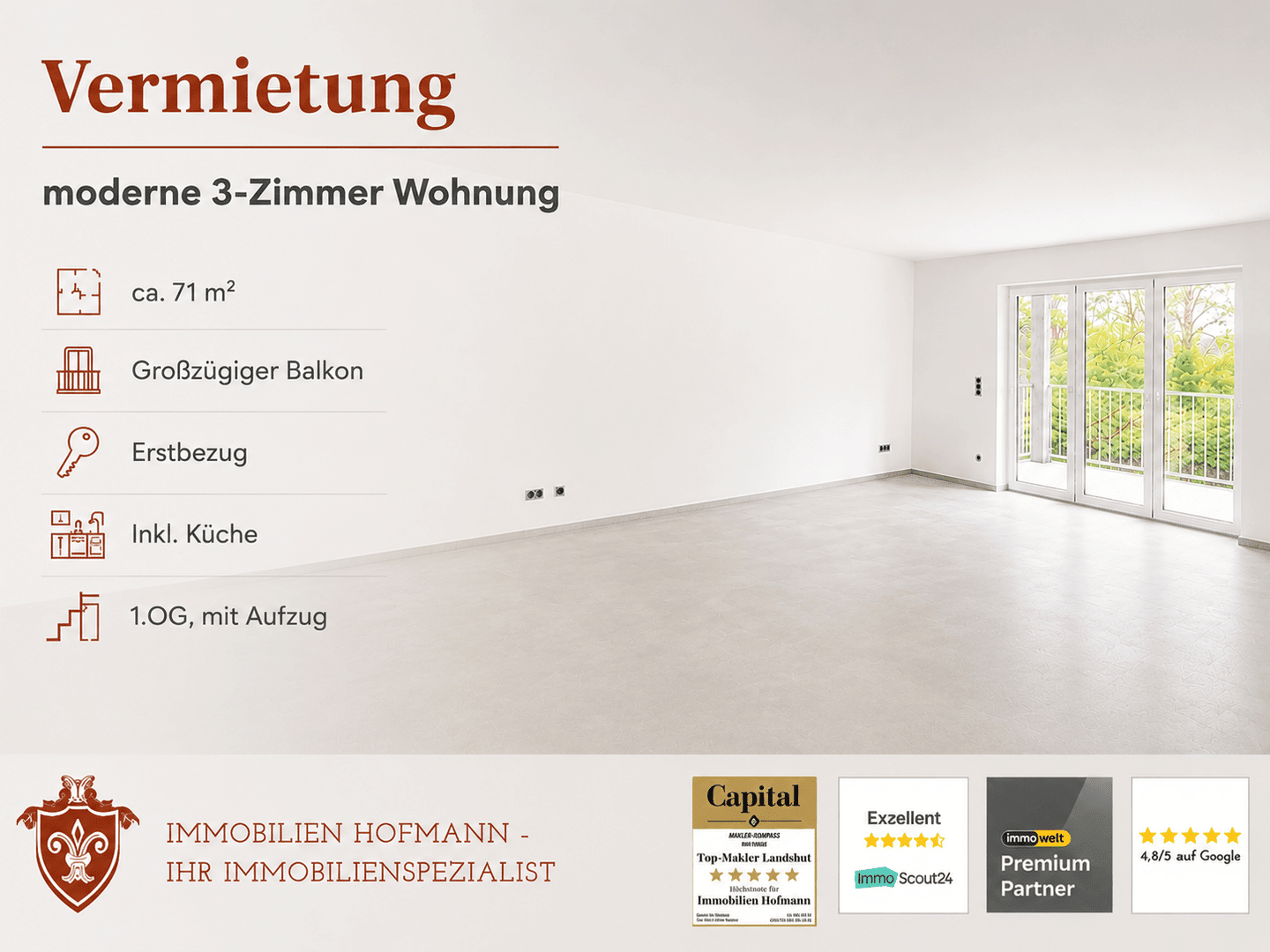 Modern. Hell. Erstbezug – Ihre neue 3-Zimmer-Neubauwohnung, 94437 Mamming