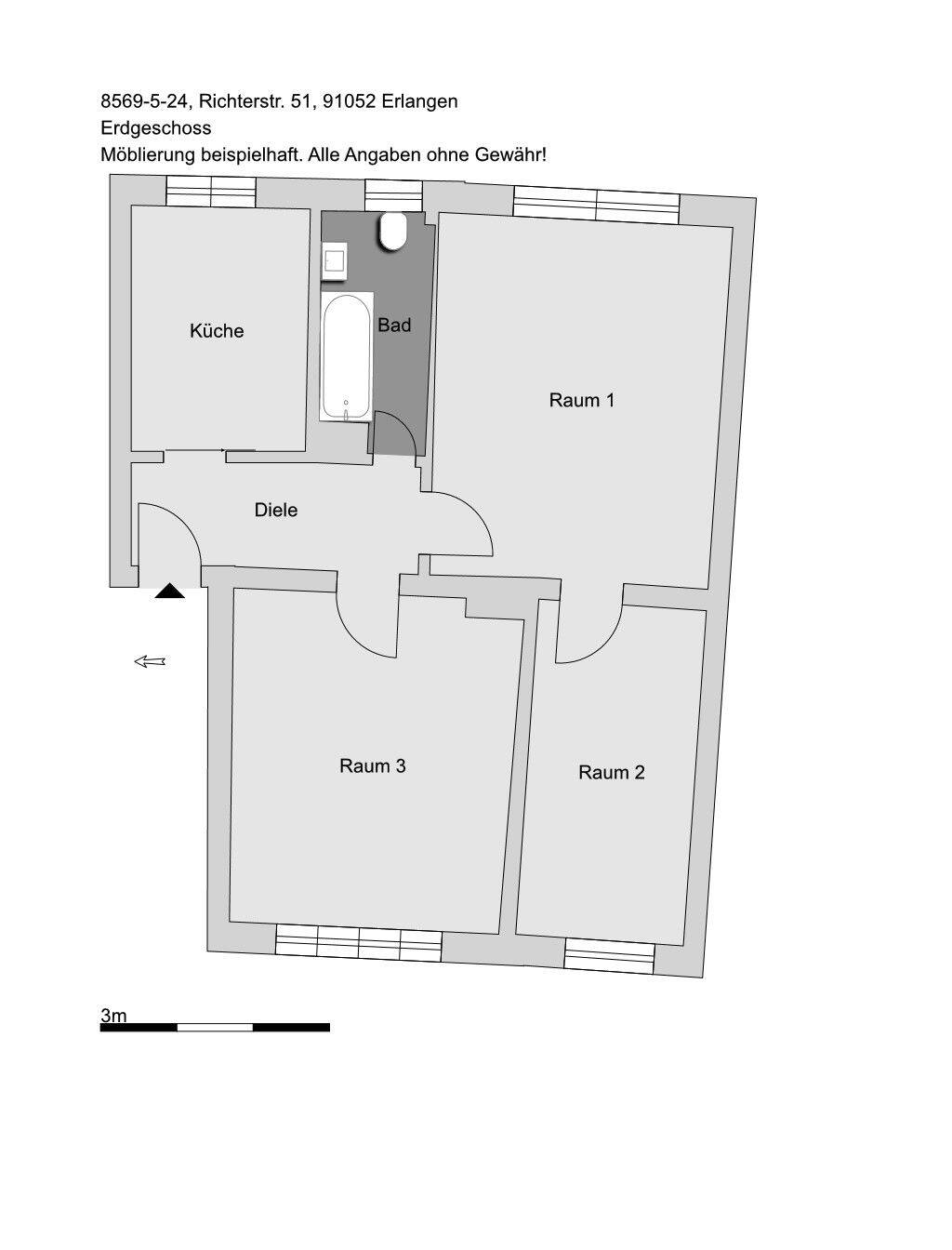 3-Zimmer-Wohnung in Erlangen Erlangen-Ost, 91052 Erlangen (Anger Erlangen-Ost Erlangen-Süd Innenstadt)