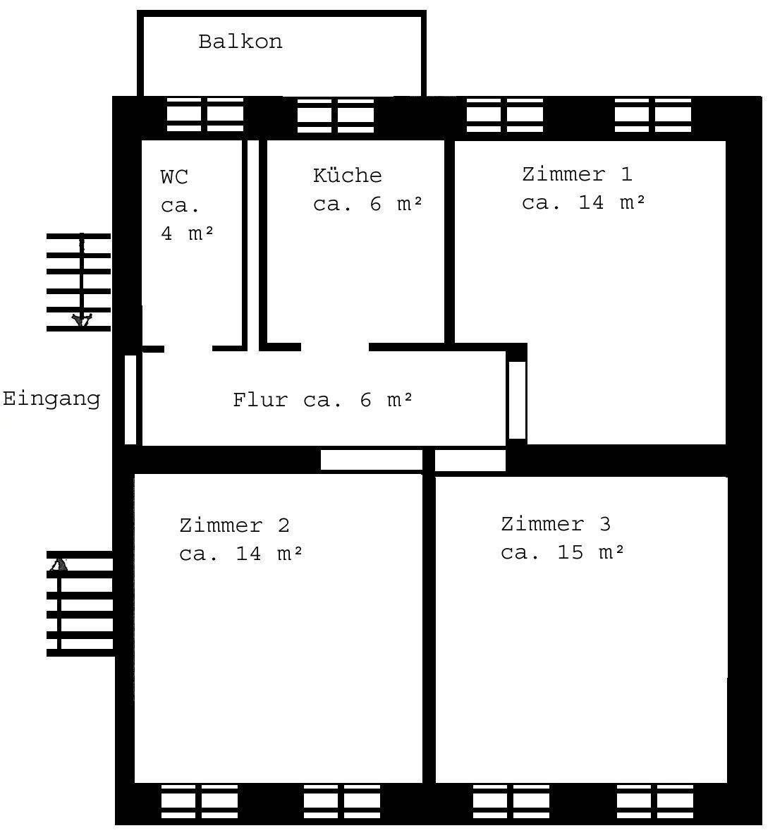 Erstbezug nach Totalsanierung: 3-Zimmer-Wohnung mit Balkon in Nürnberg-Südstadt, 90443 Nürnberg