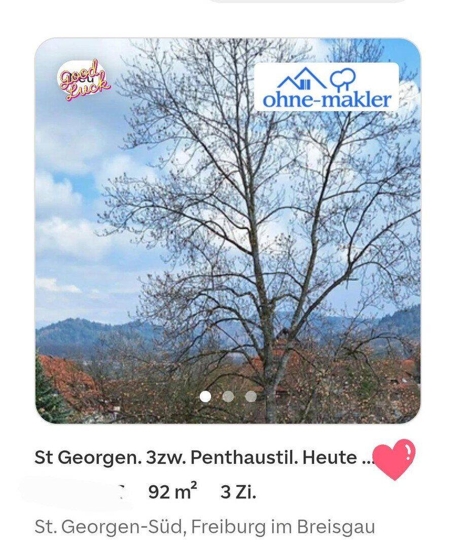 Provisionfrei. Direkt vom Eigentümer, St. Georgen-Freiburg: Hochwertige, 3-Zimmer Penthouse Wohnung, 79111 Freiburg im Breisgau
