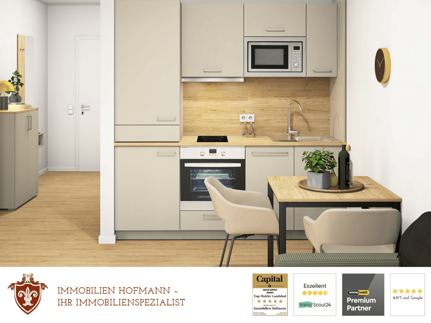 Zentrale 2-Zimmer-Neubauwohnung mit Terrasse und Gartenanteil, 84036 Landshut