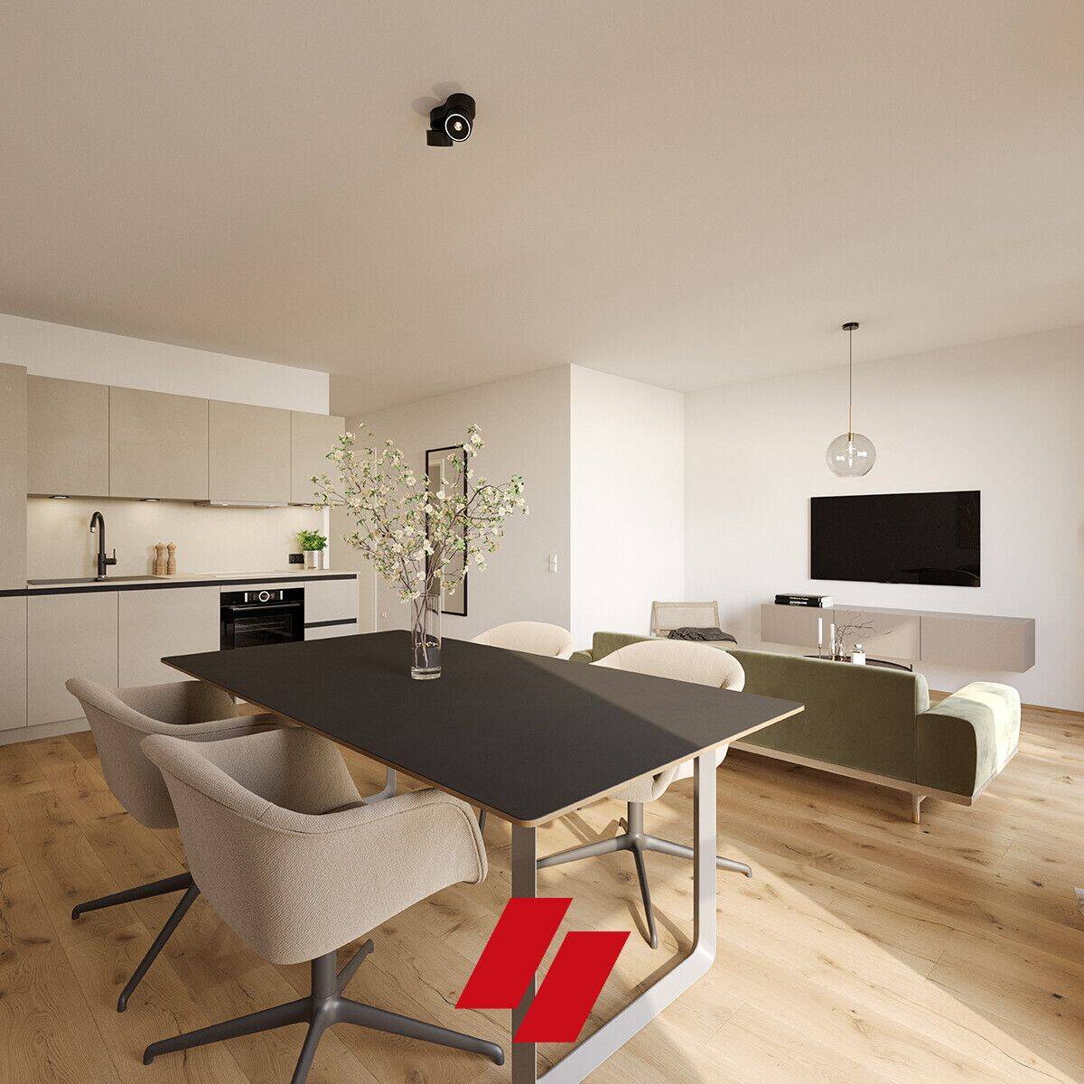 Neubau Erstbezug:  Exklusive und hochwertig ausgestattete 3 Zimmer Wohnung  im 2. OG – Haus C
